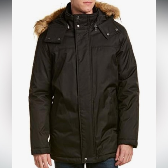 Cole Haan Other - Cole Haan Men’s SMALL Black Jacket with Faux Fur Hood